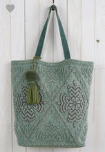 Load image into Gallery viewer, Green Enzyme Washed Beaded Tote