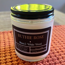 Load image into Gallery viewer, Shea and White Wood Ruthie Rose Soy Candle