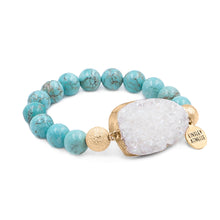 Load image into Gallery viewer, KINSLEY Stone Collection - Gold Aqua Marine Bracelet S/M