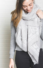 Load image into Gallery viewer, Sale! Grey Light Paisley Scarf