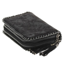 Load image into Gallery viewer, Sale! Black Double Chain Wallet 6079