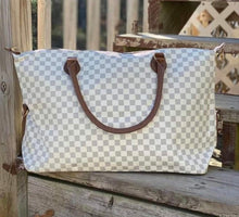 Load image into Gallery viewer, White Checked Weekender!