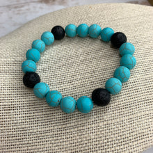 Load image into Gallery viewer, Turquoise Lava Bead Bracelet