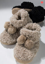 Load image into Gallery viewer, Taupe Fuzzy Slippers