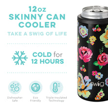 Load image into Gallery viewer, Sale! Fleur Noir SWIG 12oz Skinny Can Cooler