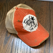Load image into Gallery viewer, Sale! Orange Good Times Tan lines - Distressed Cap Hat