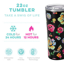 Load image into Gallery viewer, Fleur Noir SWIG 22oz Tumbler
