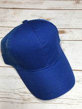 Load image into Gallery viewer, Sale! Blue High Ponytail Baseball Cap