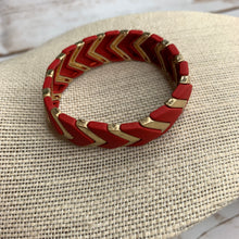Load image into Gallery viewer, Sale! Red/Gold Stretch Bracelet