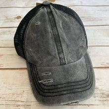 Load image into Gallery viewer, Sale! Black Distressed Cap