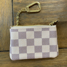 Load image into Gallery viewer, Cream Checked Inspired Coin Purse