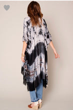 Load image into Gallery viewer, Sale! Black Long TieDye Kimono