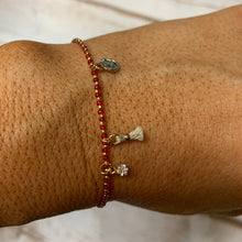 Load image into Gallery viewer, Red Tiny Coin Bead Bracelet