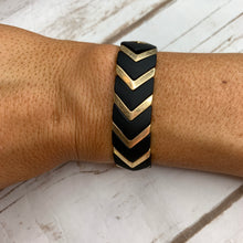 Load image into Gallery viewer, Black/Gold Stretch Bracelet