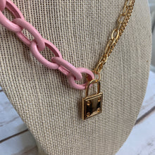 Load image into Gallery viewer, PINK/Gold Chain Necklace