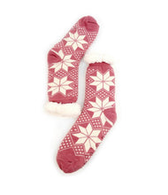 Load image into Gallery viewer, Pink Winter Sherpa Socks