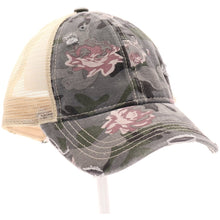 Load image into Gallery viewer, CC Grey Floral Camo Mesh Back High Pony Cap Hat