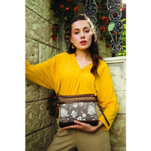 Load image into Gallery viewer, Myra Bag - Petals on Grey Pouch