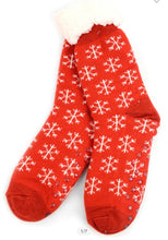Load image into Gallery viewer, Red Winter Sherpa Socks