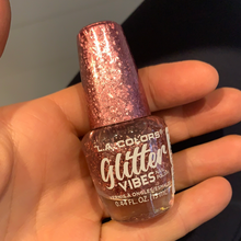 Load image into Gallery viewer, Pink Bling GLITTER VIBES LA Colors Polish