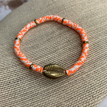 Load image into Gallery viewer, Sale! Orange Rubber Shell Bracelet