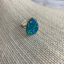 Load image into Gallery viewer, Blue Raspberry Silver Druzy Ring