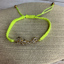 Load image into Gallery viewer, Neon Yellow Love Cord Bracelet