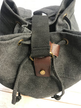 Load image into Gallery viewer, Black Canvas Military Style Backpack