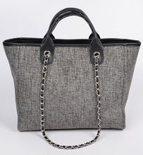 Load image into Gallery viewer, Black Simple Daily Chain Strap Tote