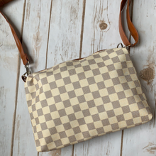 Load image into Gallery viewer, Inspired Crossbody Purse. Cream Checkered.