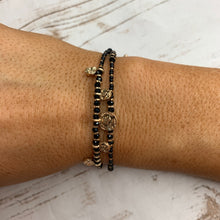 Load image into Gallery viewer, Black/Gold Coin Bracelet