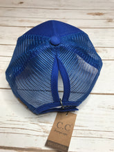 Load image into Gallery viewer, Sale! Blue High Ponytail Baseball Cap