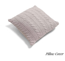 Load image into Gallery viewer, Sale! Cozy Braided Grey Cable Knit Pillow Cover (pillow not included) 18x18