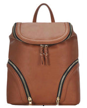 Load image into Gallery viewer, Tan Faux Leather Backpack