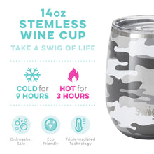 Load image into Gallery viewer, Sale! Incognito Camo SWIG 14oz Stemless Wine Cup