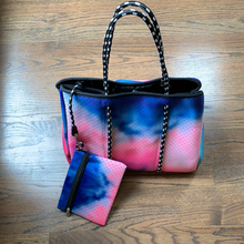 Load image into Gallery viewer, Rainbow Tie Dye Neoprene Bag - Purse with matching clutch.