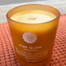 Load image into Gallery viewer, Sale! Fire Glow Sandlewood Soy Candle 12oz