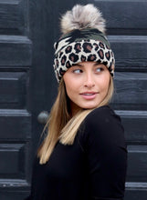Load image into Gallery viewer, Camo/Leopard Pom Beanie