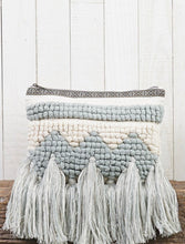 Load image into Gallery viewer, Sage/Cream Fringe Clutch
