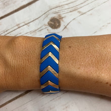Load image into Gallery viewer, Blue/Gold Stretch Bracelet