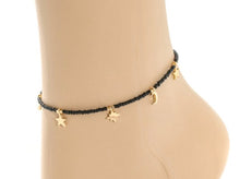 Load image into Gallery viewer, Sale! Black Bead Charm Anklet
