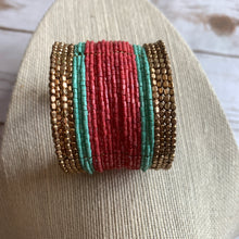 Load image into Gallery viewer, Sale! Mint/Coral Bead Cuff