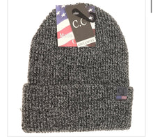 Load image into Gallery viewer, Unisex Marled Black/Grey Beanie