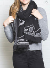 Load image into Gallery viewer, Sale! Black Light Paisley Scarf