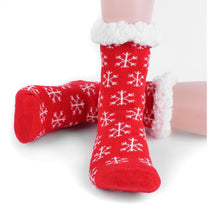 Load image into Gallery viewer, Red Winter Sherpa Socks