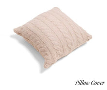 Load image into Gallery viewer, Sale! Cozy Braided Beige Cable Knit Pillow Cover (pillow not included) 18x18