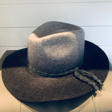 Load image into Gallery viewer, Black Ombre Brimmed Wool Felt Hat.
