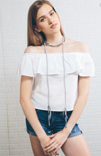 Load image into Gallery viewer, Sale! Crystal Bead Suede Blue/Grey Wrap Necklace