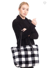 Load image into Gallery viewer, White Buffalo Faux Fur Tote