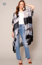 Load image into Gallery viewer, Sale! Black Long TieDye Kimono